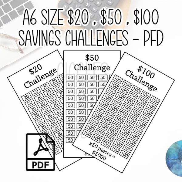 Mini Savings Challenges, A6 Savings Trackers, Budget Tracker, Cash Envelope System, Budget Game, Dave Ramsey, Barefoot Investor, A6 Insert