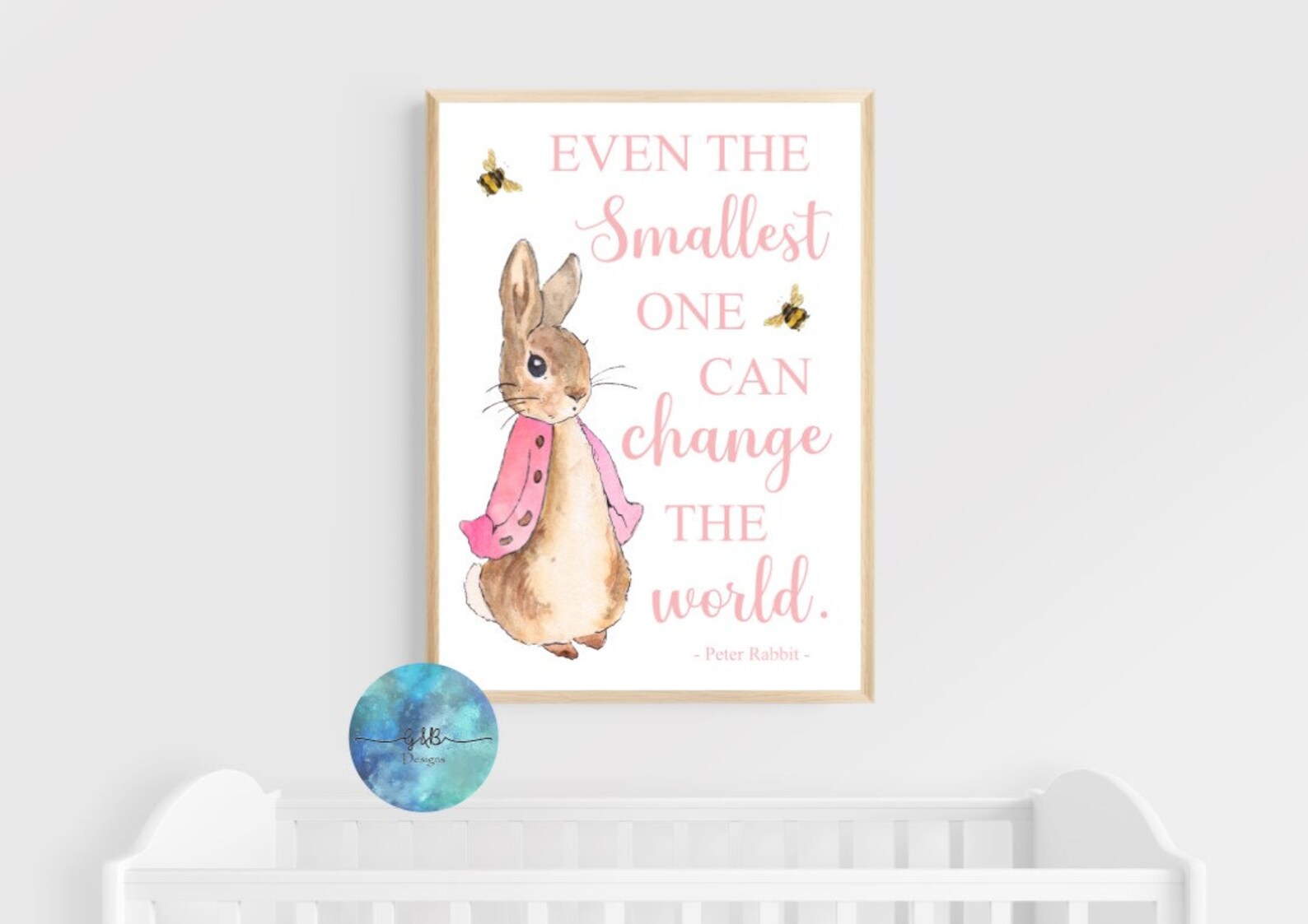Peter Rabbit Quote in Pink, Beatrix Potter, Print, Christening Gift ...
