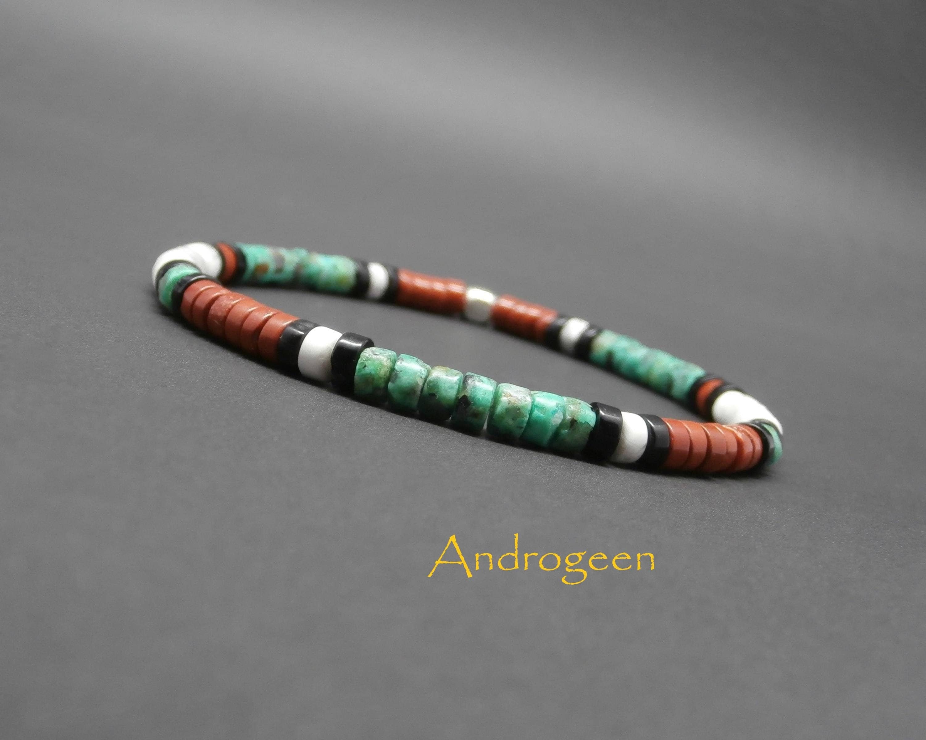 Bracelet ajustable howlite rouge et cornaline - Collection Sauvage