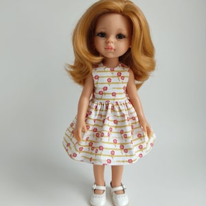Sleeveless Cotton Dress for Paola Reina Las Amigas 13&#39;&#39; Dolls – Summer Outfit for Dolls – Handmade Doll Clothes – Gift for Doll Lover