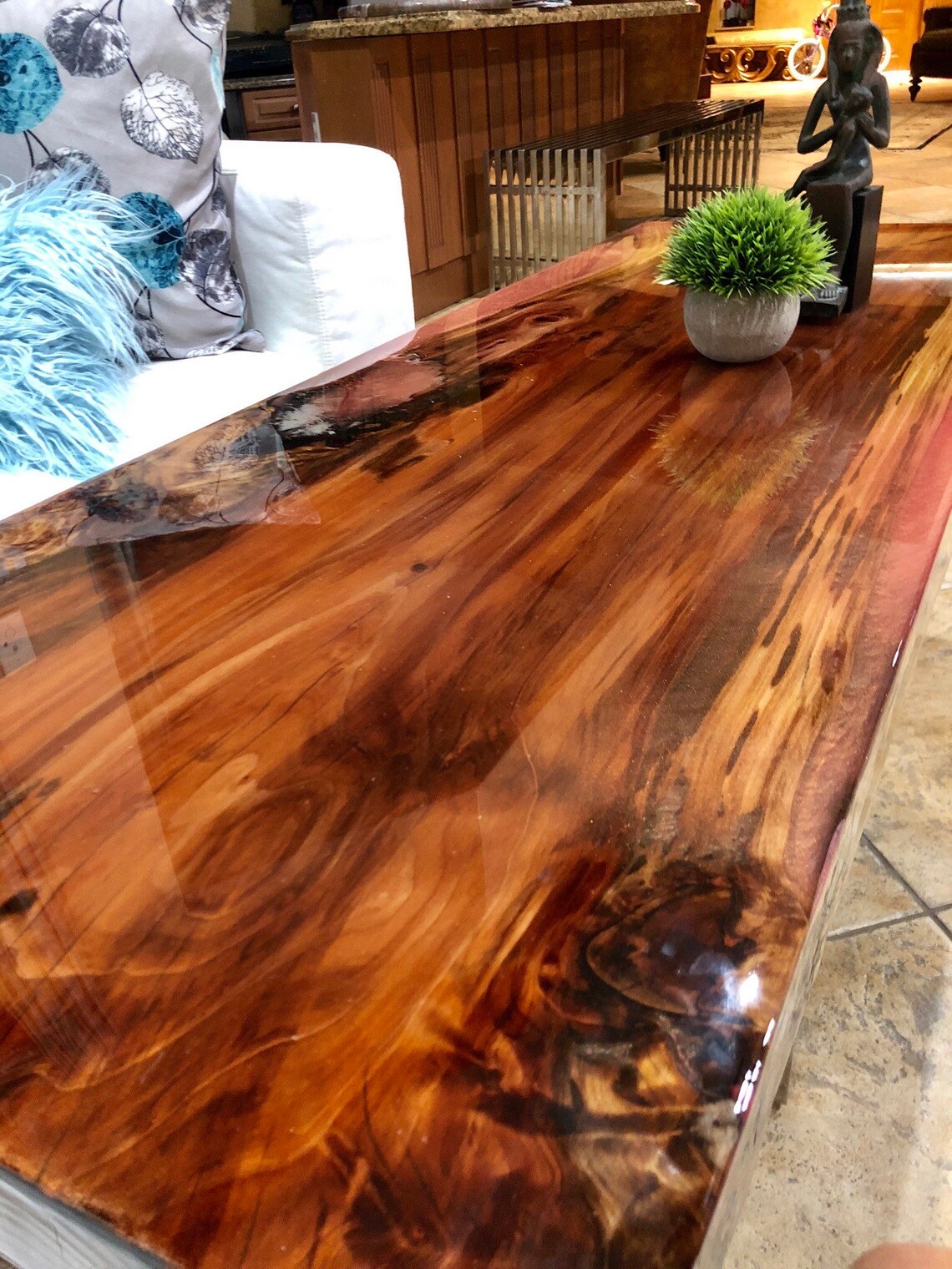 Unique River Table Cypress Burl. Live edge and resin/ epoxy Etsy
