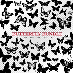 Butterfly  silhouette SVG Bundle, butterflies vector clipart, Butterfly Svg cut files for Cricut, Butterfly svg for cricut,Instant download