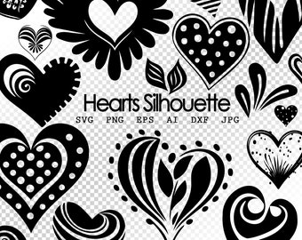 Heart Silhouette SVG Bundle: Love Designs, Valentine's Day (Commercial Use)