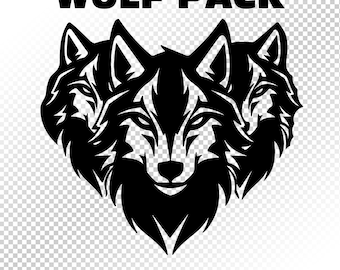 Wolf Pack SVG file for cricut, Wolf Heads, Wolf Png, Cricut Svg For Silhouette, Instant download