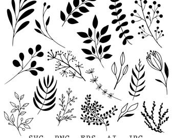 Botanical Leaf & Branch SVG Bundle: Nature Cut Files for Cricut (Instant Download)