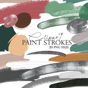 Paint Strokes PNG Clipart, Brush stroke clipart, Oil paint design elements or planner clipart