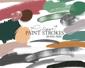 Paint Strokes PNG Clipart, Brush stroke clipart, Oil paint design elements or planner clipart