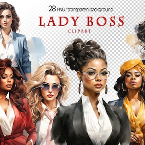 Business Woman png, Watercolor lady boss clipart, Black girl Sublimation Design, planner fashion girl clipart, Commercial Use PNG