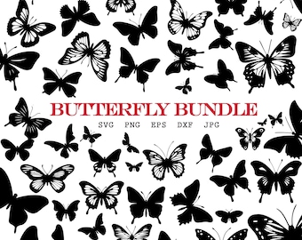 Butterfly  silhouette SVG Bundle, butterflies vector clipart, Butterfly Svg cut files for Cricut, Butterfly svg for cricut,Instant download