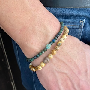 RESILIENCY Picture Jasper Mala Bracelet • Mens Bracelet • Yoga Bracelet • Mens Gift • Fathers Day Gift