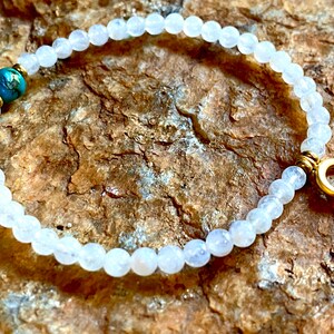 L U N A S • G R A C E • Moonstone Mala Bracelet • Yoga Bracelet • Boho Bracelet • Moonstone Bracelet • Charm Bracelet