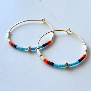 Rainbow Hoop Earings