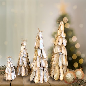 Árbol de conchas de ostra con borde dorado