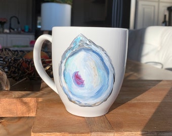 Hand Painted Oyster Coffee / Drink Mug