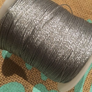 silver yarn, silver cord, 1mm, resistant yarn, jewelry creation image 1