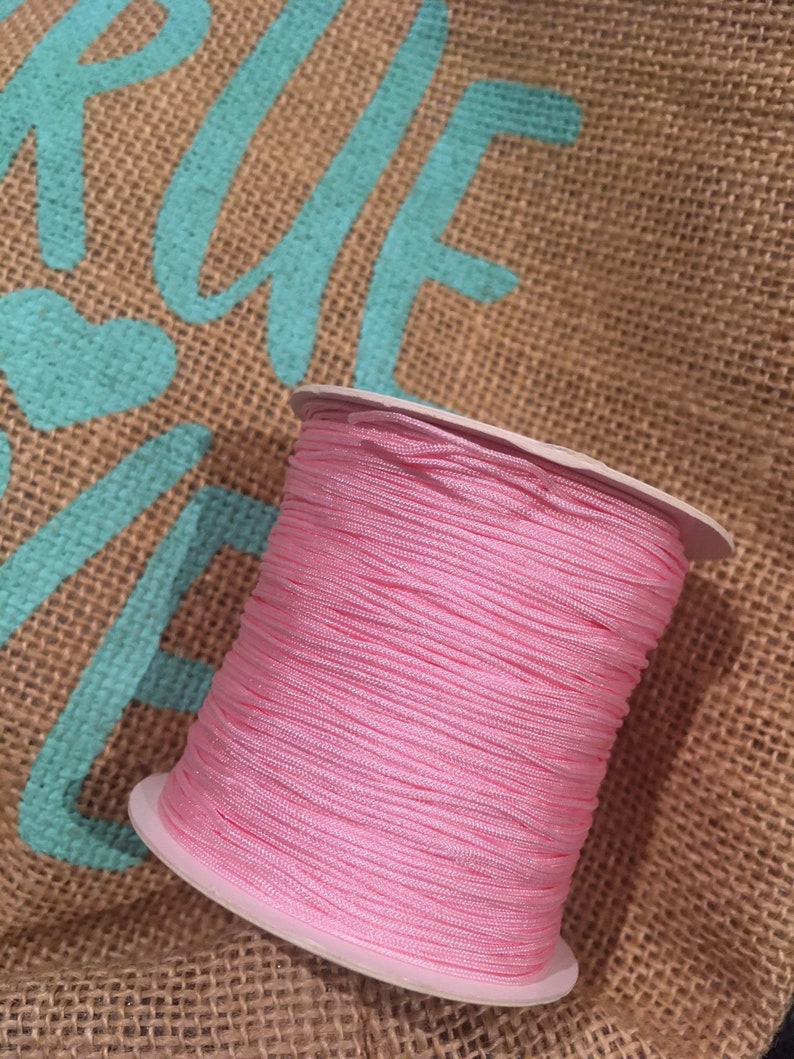 nylon yarn, 0.8 mm, pink yarn, very resistant image 1