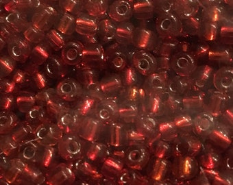 3 mm transparent red seed beads