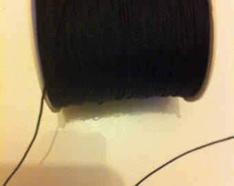 nylon thread, black color, 0.5mm, fine and resistant thread, jewelry creation