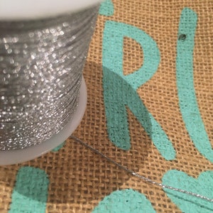 silver yarn, silver cord, 1mm, resistant yarn, jewelry creation image 2