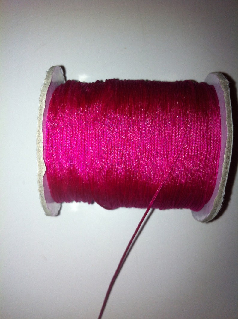 nylon yarn, 1 mm, fuchsia pink yarn, very resistant image 1