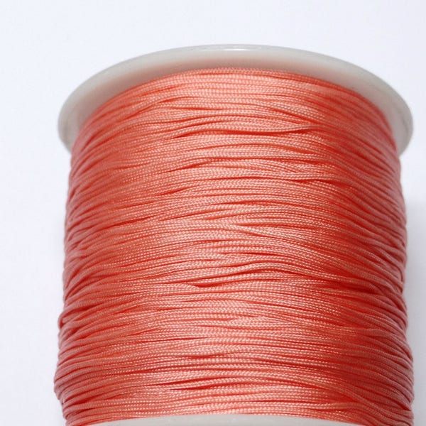 fil de nylon, couleur corail, 0,5mm, fil fin et résistant, création de bijoux