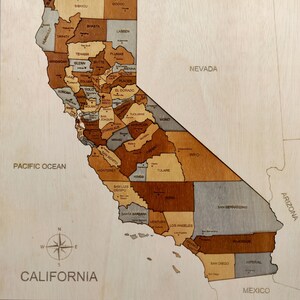 Esplora le diverse contee della California con il nostro accattivante puzzle. Perfetto per i bambini in età scolare e gli insegnanti che cercano puzzle unici.