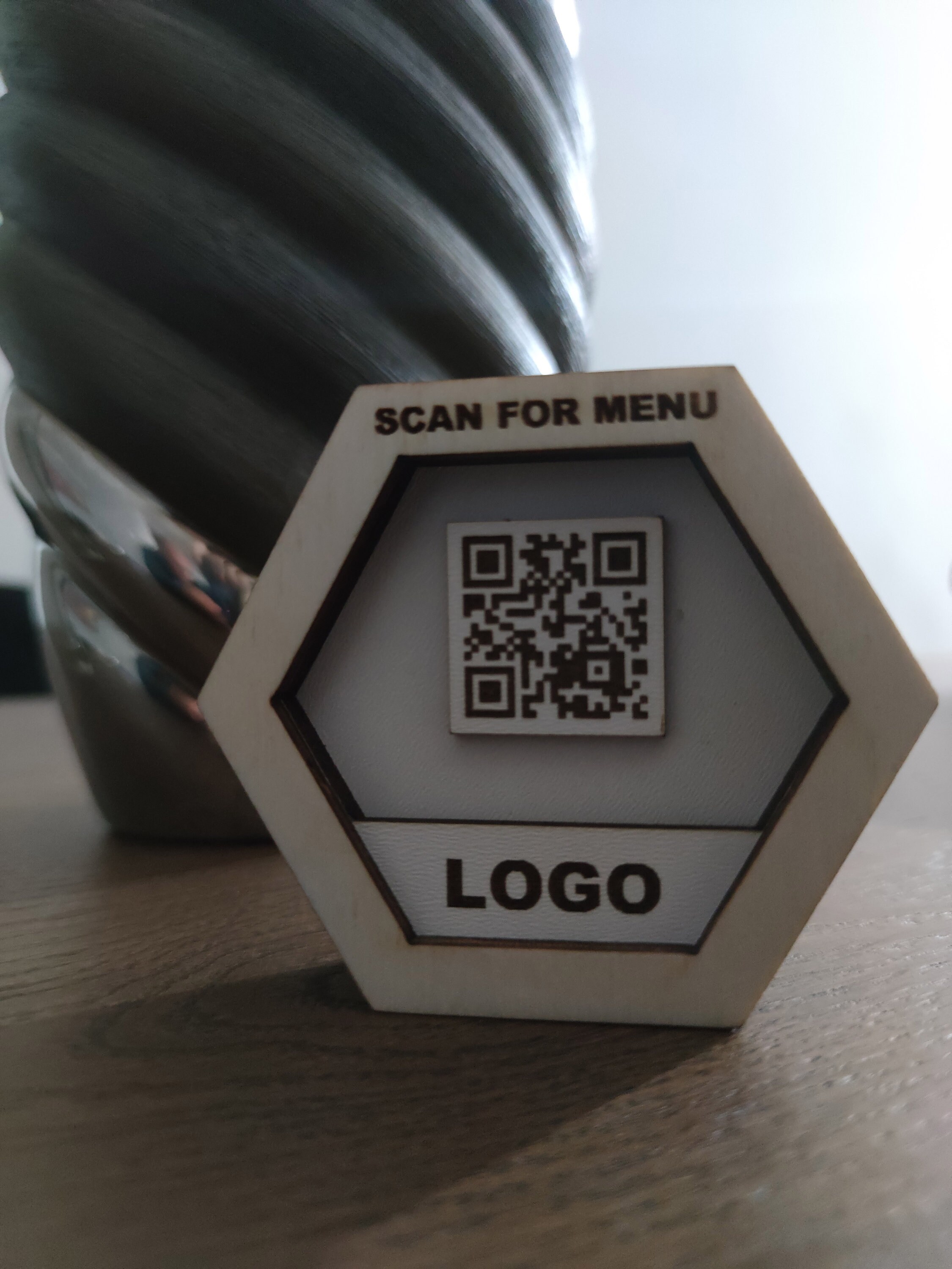 10 Hexagon QR Code Table Stands: Custom Digital Menu Sign - Etsy
