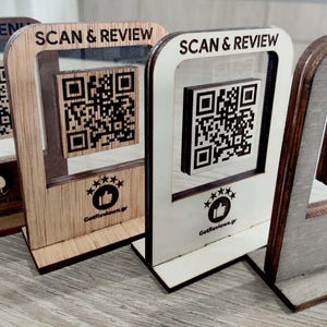 10 soportes para menús con código QR de doble cara para mesas de restaurantes y bares. Soporte para menú digital escaneable, código QR de sobremesa con plexiglás.