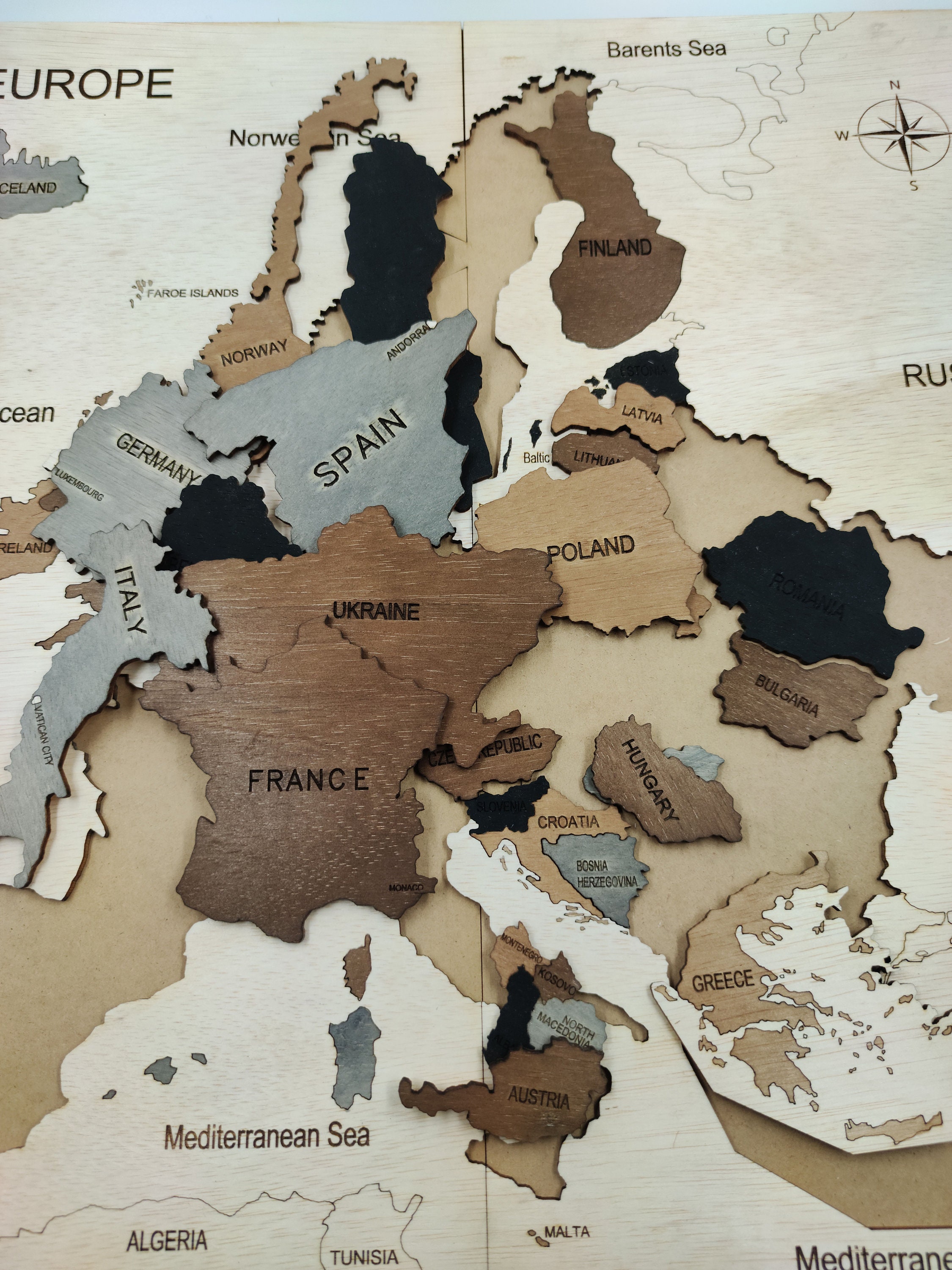 欧州名所 メダル セット Montessori Wooden Europe Map Puzzle – Educational Geography Toy