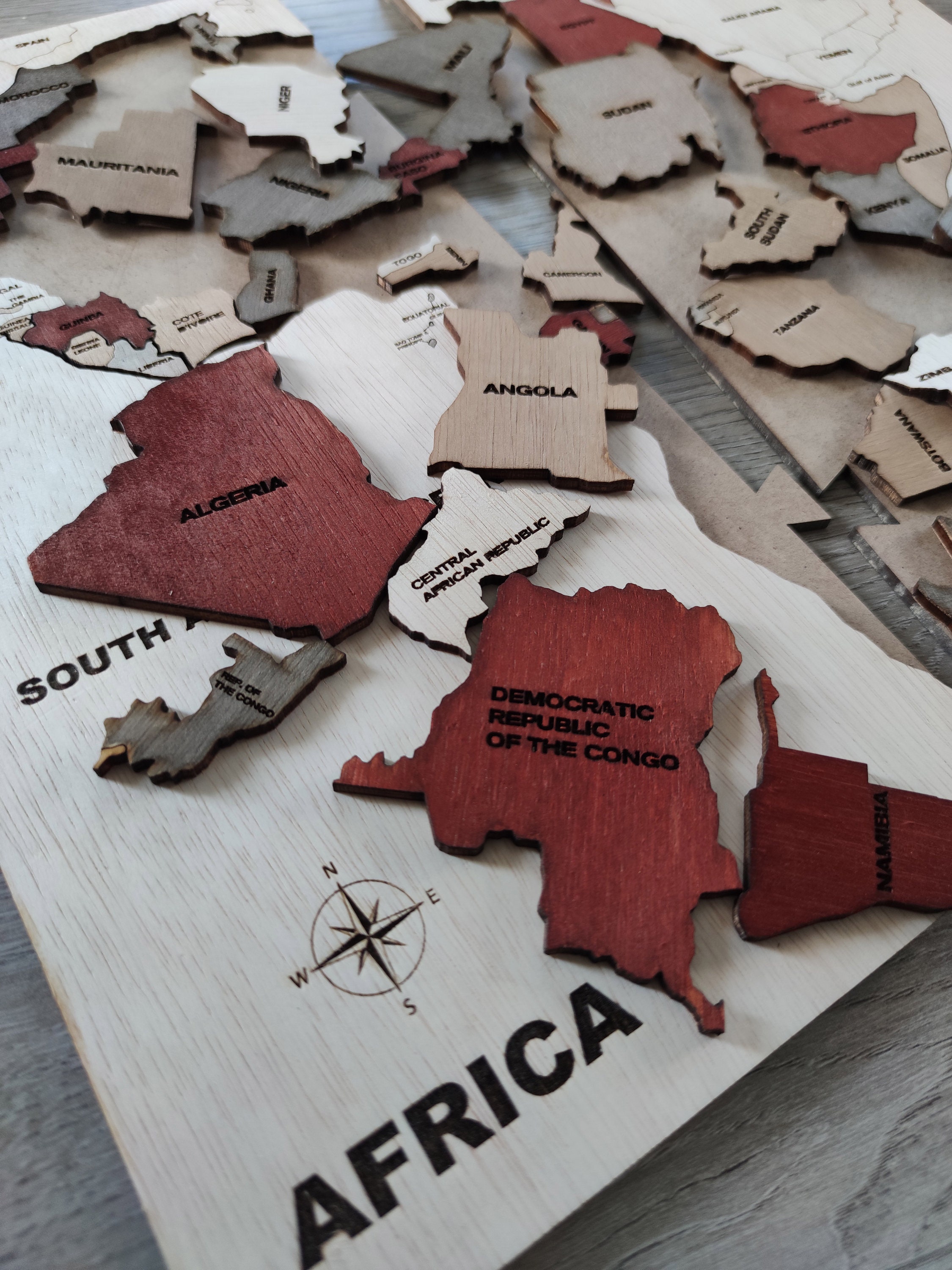 Montessori Wooden Africa Map Puzzle – Educational Geography Toy - Etsy