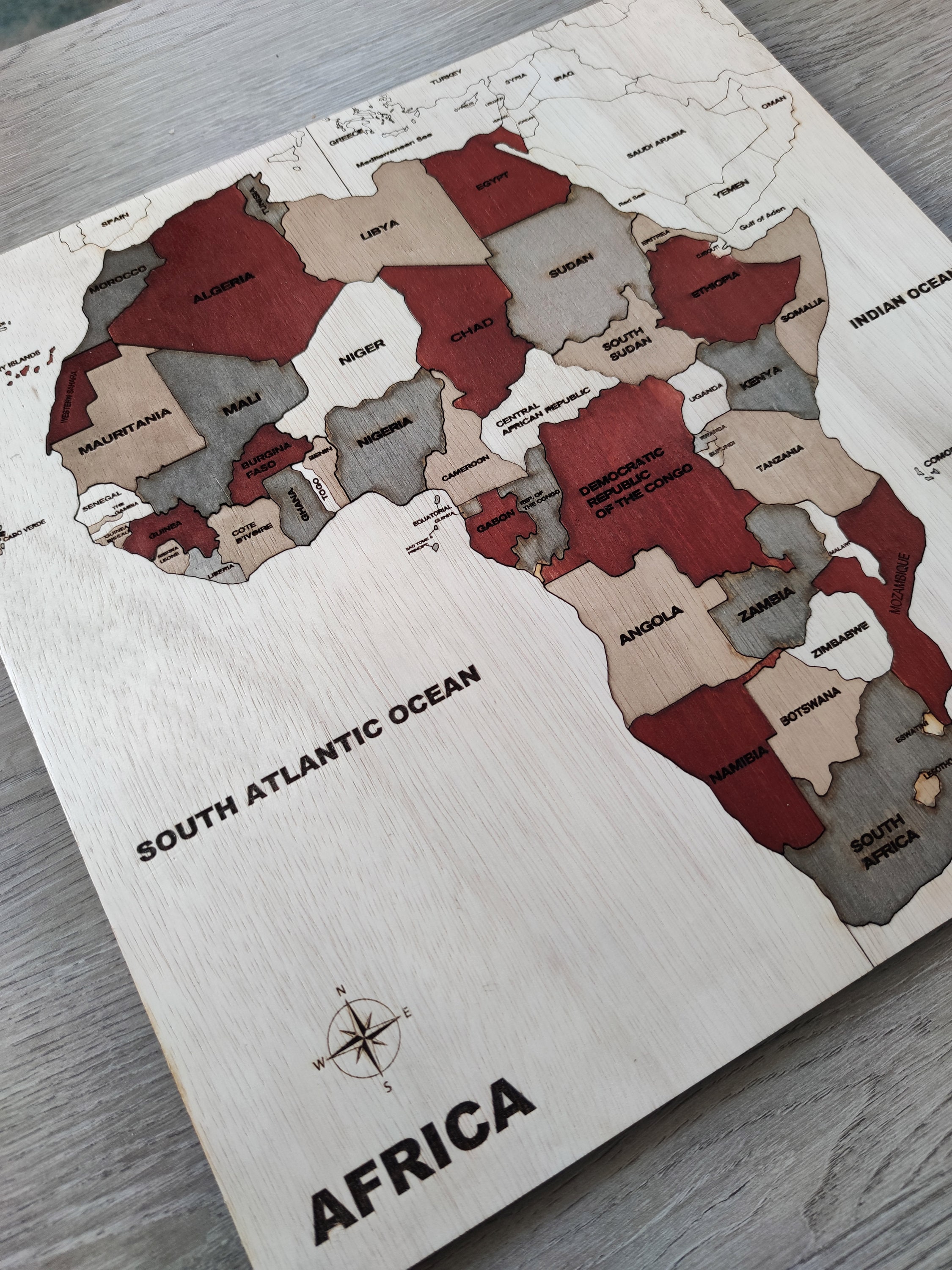 Africa Countries Puzzle for School Kids and Adults. Geographical Map of ...