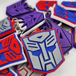 Transformers Keychain / Icon / Bag Tag / Bag Charm / Key Ring / 3D Printed