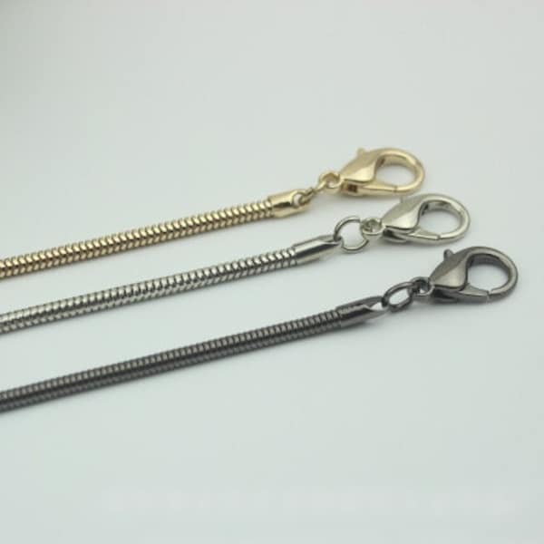 Purse Chain 120cm 47 6/25" Crossbody Metal Curb Brass Strap Handle Silver Gold Black Hardware Leather Bag Handbag Clutch Vintage DIY