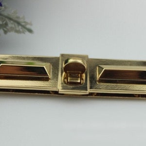 Rechteck Twist Turn Lock 95mm Geldbörse Charm Organizer Gepäck Hardware Antik Gold Schloss und Schlüssel-Verschluss Kleine Tasche Clutch Metall Zubehör