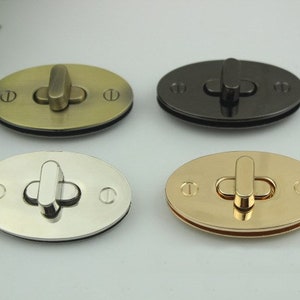 Oval Drehverschluss 50mm 2" Portemonnaie Charm Organizer GepäckZubehör Antik Gold Verschluss und Schlüsselverschluss Kleine Tasche Clutch Metall Zubehör