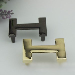 Bolso de metal Charm Label H-Shaped 47mm 1 7/8 "Gold Hardware Leather Bag Handbag Clutch Backpack Vintage Diy Handmade Decoration Supplies