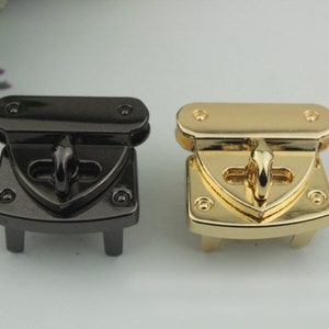 Rechteck Drehverschluss 40mm Geldbörse Charm Organizer Gepäck Hardware Antik Gold Verschluss und Schlüsselverschluss kleine Tasche Clutch Metall Zubehör