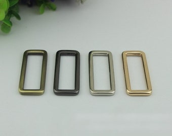 Rectangle Purse Strap Slider Metal Single Loop Slide Buckle Adjuster Keeper Ring 38x12mm 1 1/2"x1/2" Belt Webbing