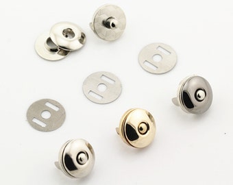 Mini Skater 18mm Magnetic Button Purses Bag Clasp Snap for Handbag Backpack Clothes Leather Sewing DIY Craft Accessories,6 Set Silvery