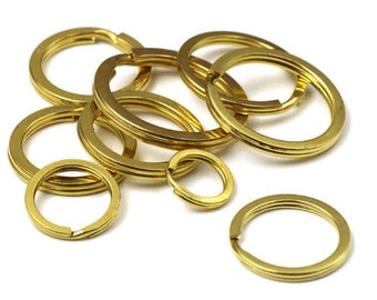 10pcs 2.5 x 14mm Solid brass jump rings Connectors for Craft Fob wallet chain
