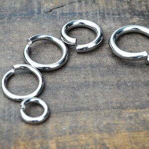 Stainless Steel Open Jump Rings 10-30mm 12 10 8 Gauge Dull Silver Color OD Connector Wire Chainmail Chainmaille Weave Jewelry Hardware DIY image 5