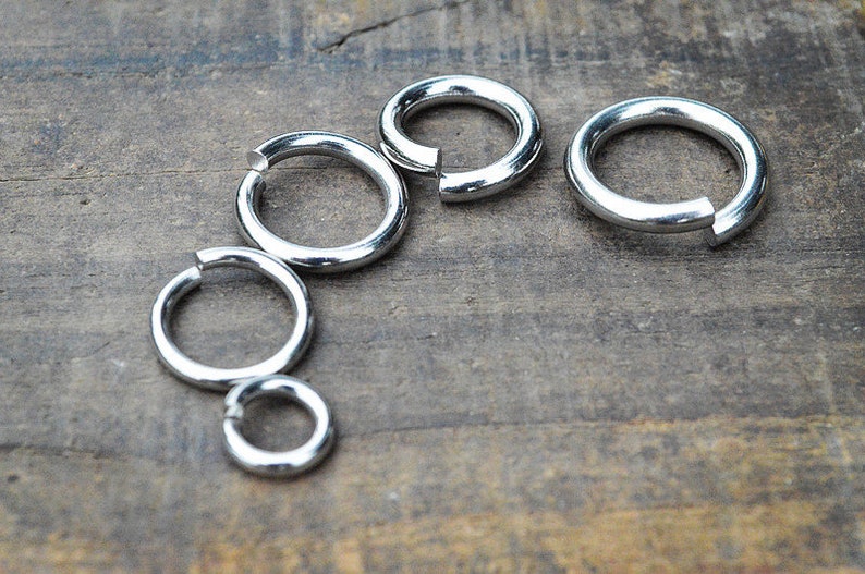 Stainless Steel Open Jump Rings 10-30mm 12 10 8 Gauge Dull Silver Color OD Connector Wire Chainmail Chainmaille Weave Jewelry Hardware DIY image 5