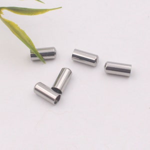 Surgical Stainless Steel Silver Tone Plain Tune End Cap 2 3 4 mm Tip without Loop for Round Leather Cord Terminator
