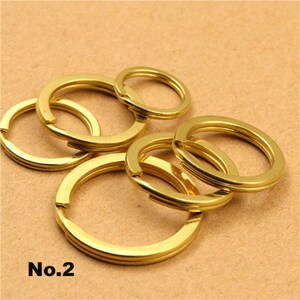 Round Flat Split Key Ring Solid Brass Hang Chain Hook DIY Craft Hardware 12 15 20 25 30 32 35 mm 1/2 5/8 13/16 1 1 3/16 1 5/16 1 7/16" imagem 5