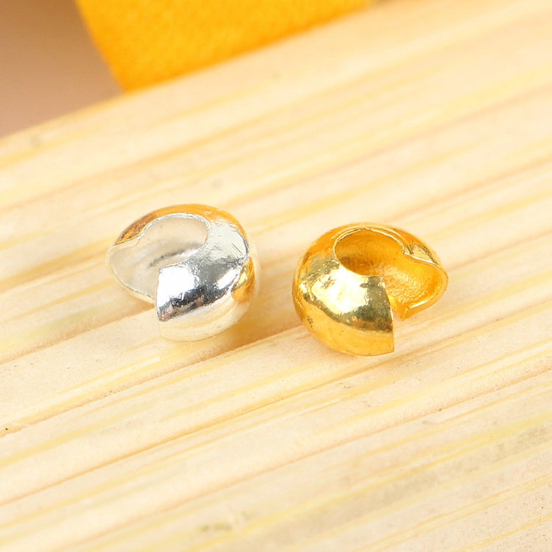 Brass Open Crimp Bead Knot Cover 3mm 4mm 5mm 1/8 Etsy