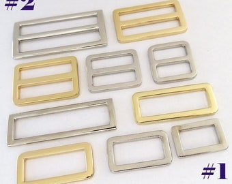 Metal Slide Buckle 20 25 38mm 3/4 1 inch Strap Adjuster Gold Silver Black Bronze Triglide Rectangle Ring Keeper Flat Purse Belt Collar Leash