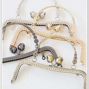 Silver Gold Purse Frame Metal Vintage Flowers Snap Clasp For Bag Sewing Clutch Handbag Making Findings Hardware Supply Accessories 20cm