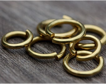 Solid Brass Open Jump Rings 5-26mm Circle Round Connector OD 18 16 12 10 8 7 Gauge Copper Wire Weave DIY Jewelry Finding Heavy Duty Hardware