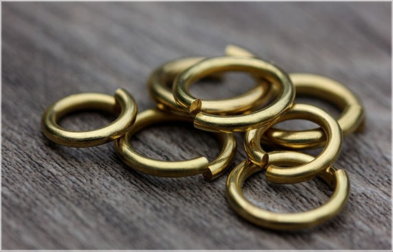 Solid Brass Open Jump Rings 5-26mm Circle Round Connector OD 18 16 12 10 8 7 Gauge Copper Wire Weave DIY Jewelry Finding Heavy Duty Hardware