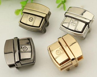 Purse Lock Thumb Catch 36 43mm Metal Square Rectangle Tuck Tongue Clasp Silver Gold Bronze Black Latch Case Bag Leathercraft Hardware Repair